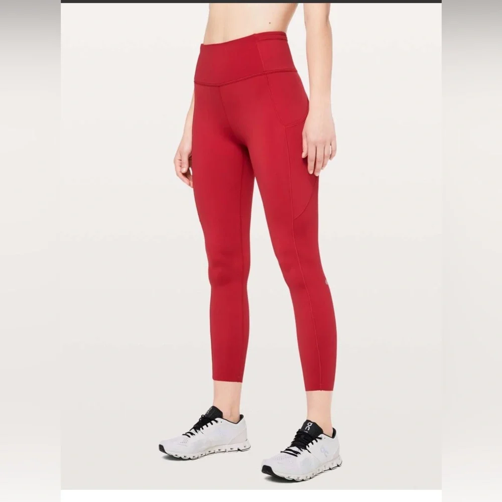 Lululemon | Fast & Free 7/8 Tight II Non-Reflective Nulux 25 True Red Plus SZ 14